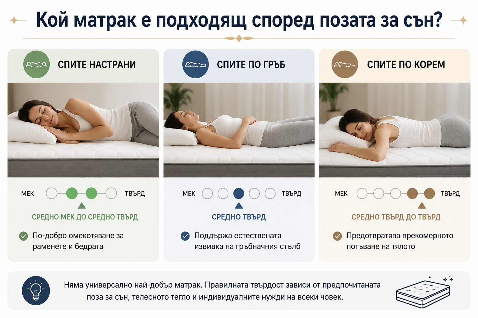 теглото върху матрака