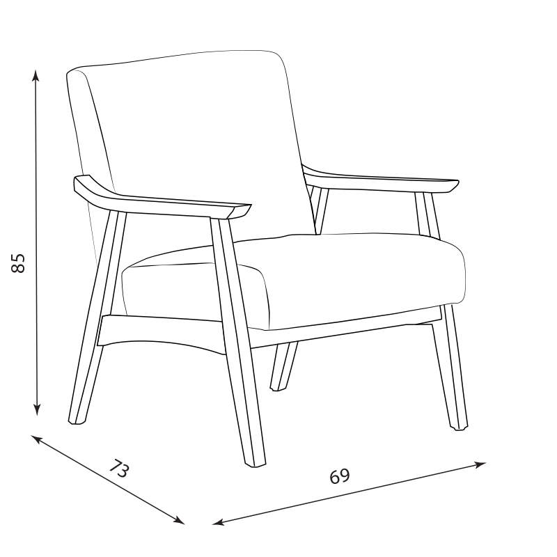 Кресло LEO - орех - син-6