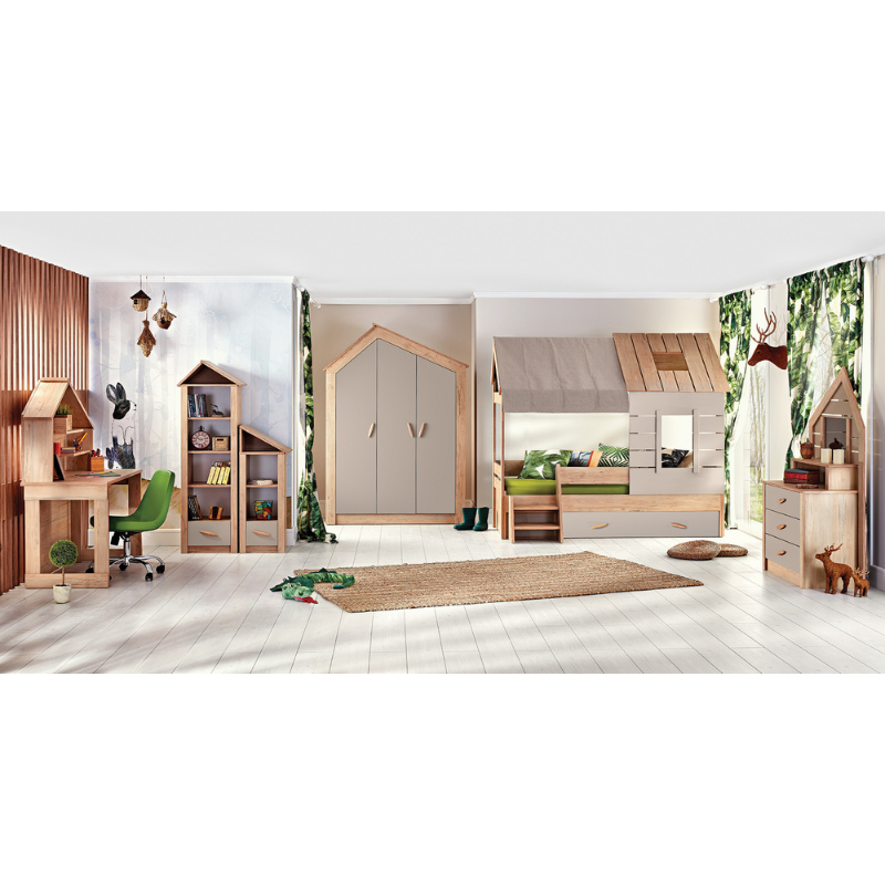 Трикрилен детски гардероб MY HOUSE-2