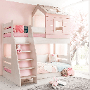 Двуетажно детско легло PINK HOUSE - дясно-1