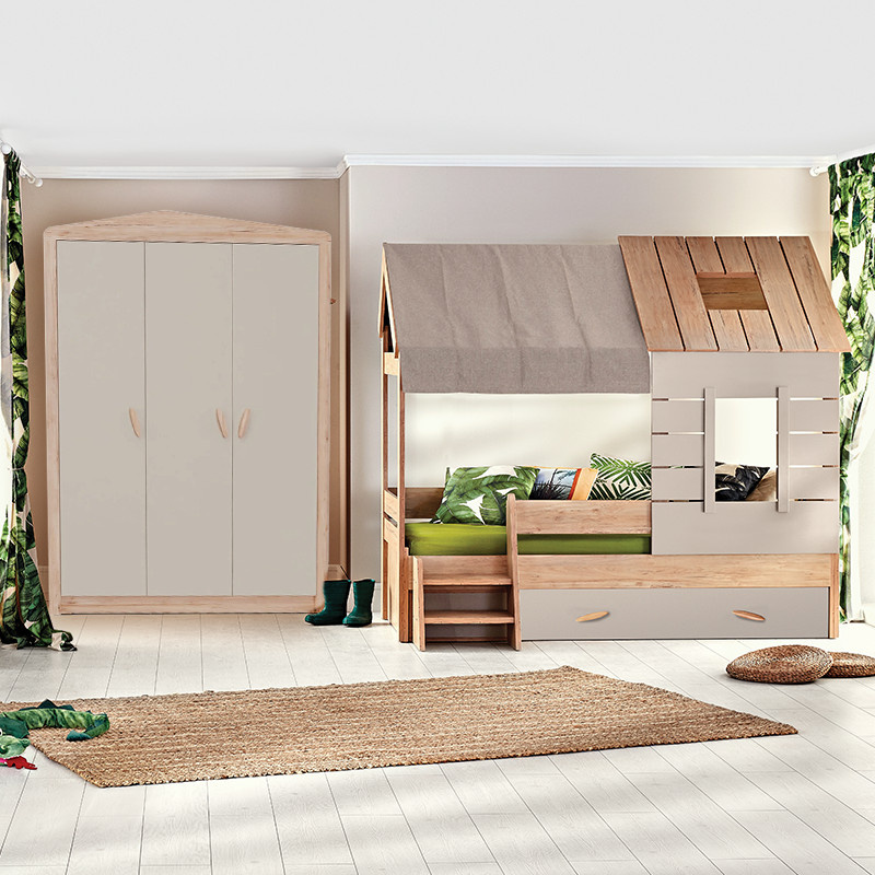 Трикрилен детски гардероб MY HOUSE-1