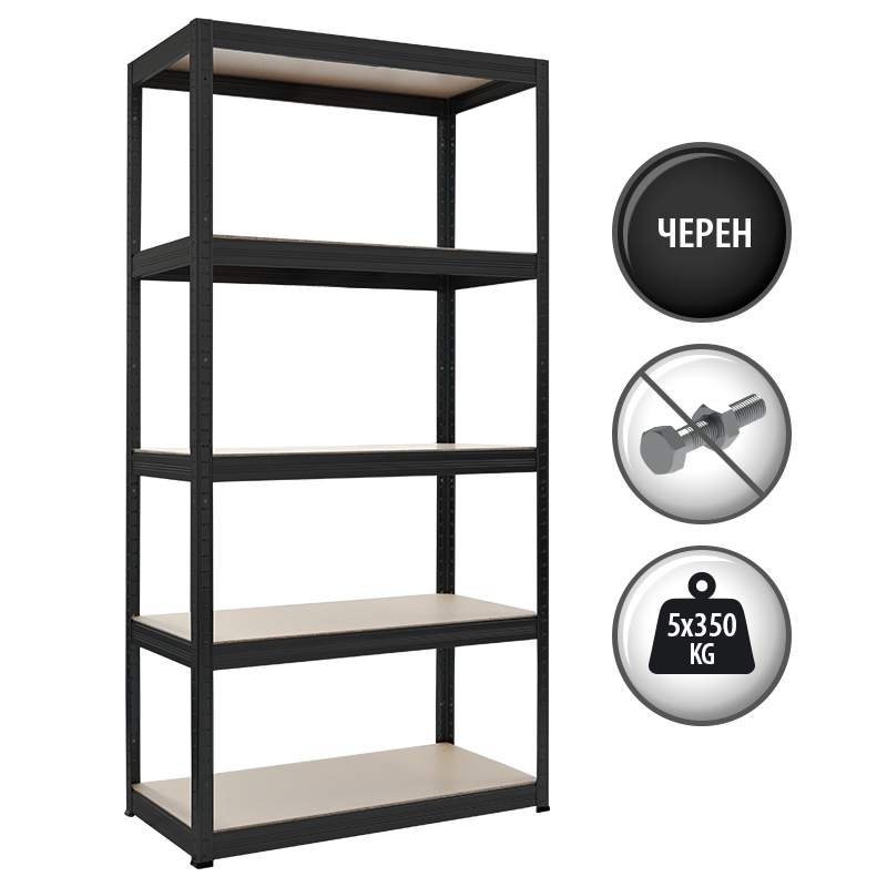 Метален стелаж STAR 180x90x40 см, до 350 кг на рафт-1