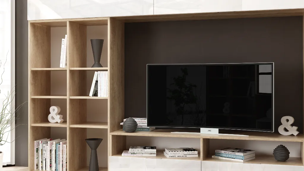 Секция Zita дъб небраска натурален H3331 ST10 Egger + МДФ бял гланц - cam 03.webp