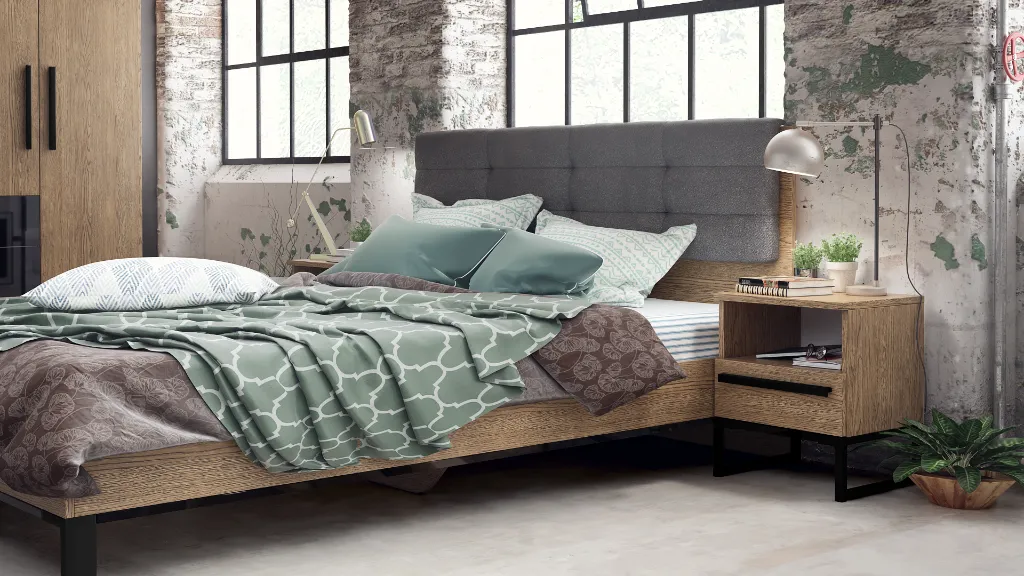 Спален комплект Maximo дъб белмонт H1303 ST12 Egger + black gloss MDF - cam 03.webp