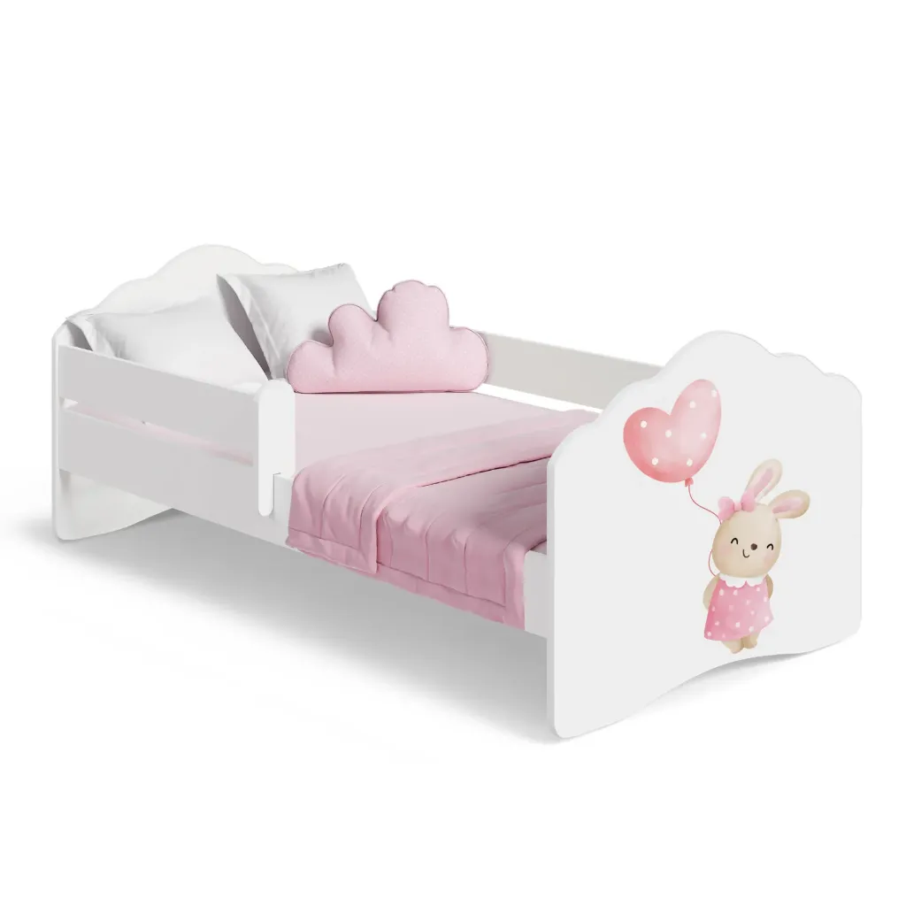 [011007] Детско легло FALA с графика bunny с парапет (140 х 70 см)