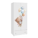 Гардероб Stella с две врати, чекмедже и графика Sweet bear