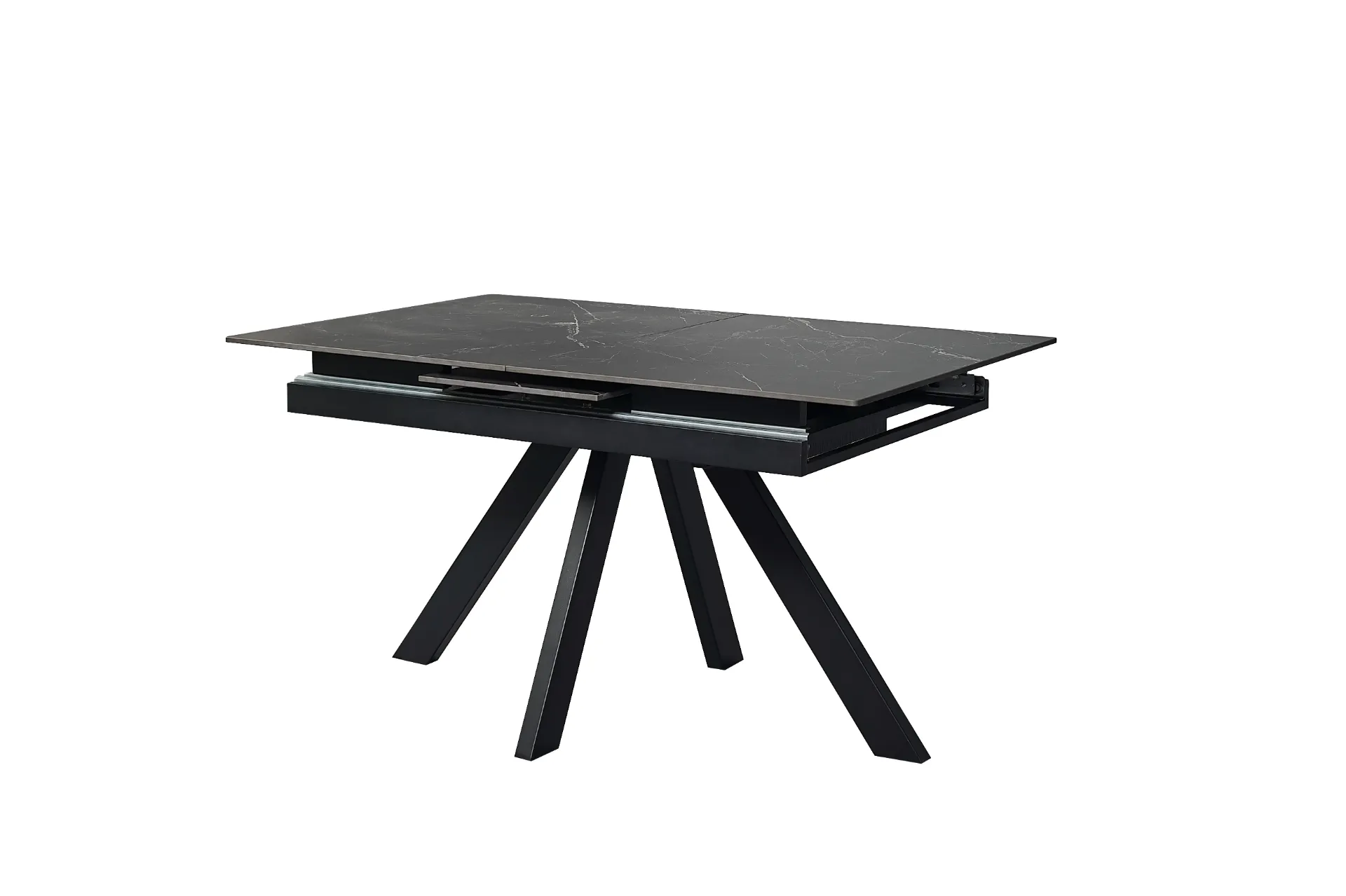 Разтегателна трапезна маса DILAN черен мрамор/черно