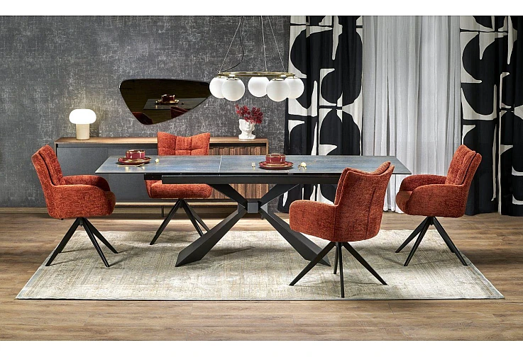 Разтегателна маса LUCIANO син мрамор / черно