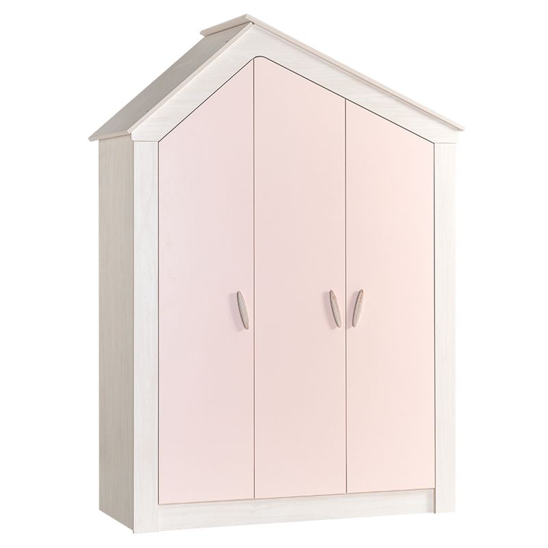[012119] Трикрилен детски гардероб PINK HOUSE