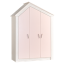 Трикрилен детски гардероб PINK HOUSE