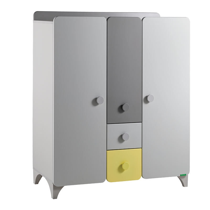 Трикрилен детски гардероб MINIA 124x46x142 см