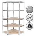Ъглов метален стелаж Carmen CR-1019 - 180x90x45 см, до 275 кг на рафт