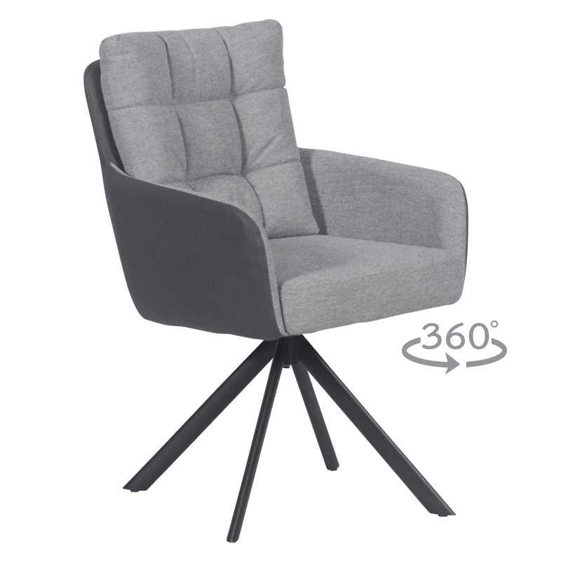 [013689] Трапезен стол SEFTON - горчица SEA (Сив СМ)
