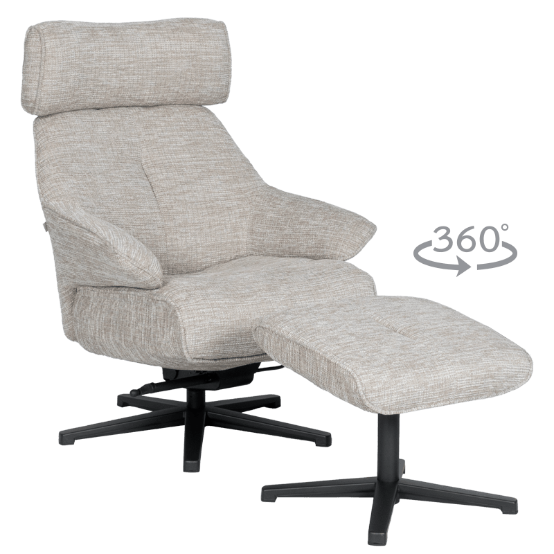 [013725] Кресло с табуретка OVAR - бежово