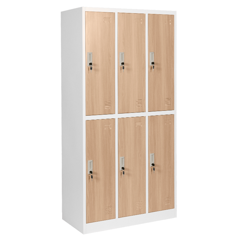 [013920] Метален шкаф Carmen CR-1243 J - бял-бук (Бук / Бял)