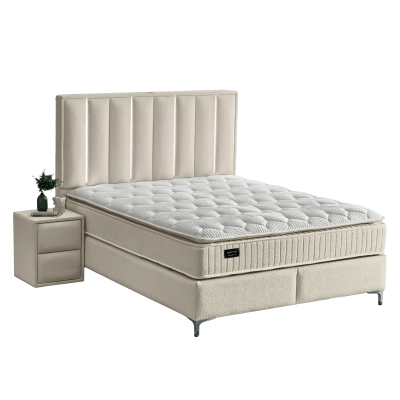 [013995] Тапицирана спалня с матрак MINI MOONLIGHT 180 х 200 (Бежов 02)