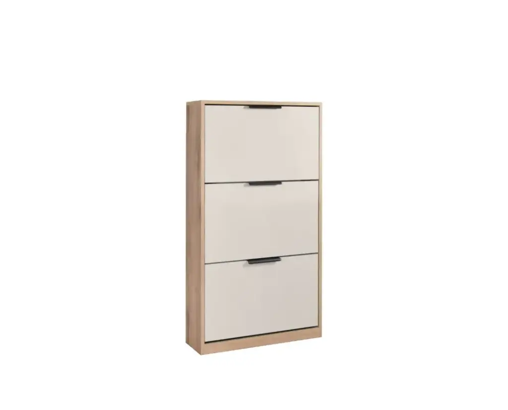[002343] Шкаф за обувки с 3 врати Smart  (natural canella strata + cashmere)