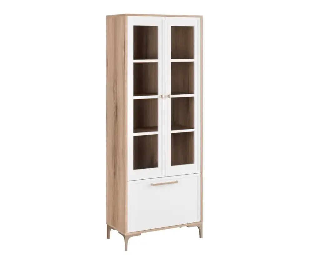 [002792] Витрина H181 Alba  (натурална канела + бяло)