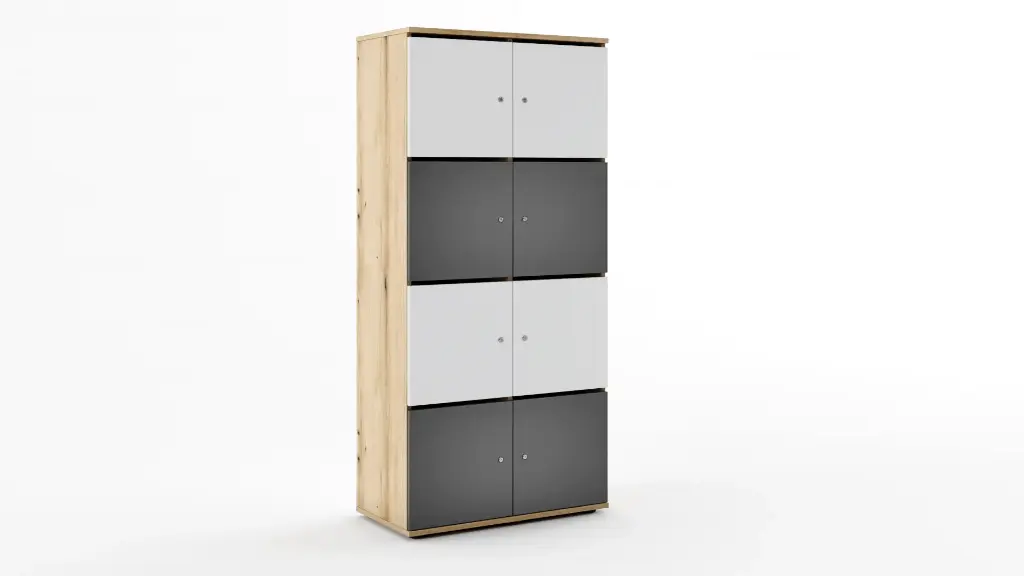 [1369] Sentinel M09- шкаф (coast evoke oak + moonlight MDF + dolphin grey MDF, 80)