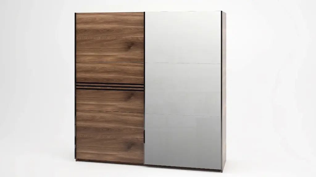 [1242] Гардероб Lunar (brandy castello oak + black gloss MDF, 165)