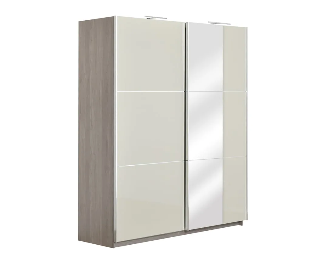 [003336] Гардероб Elegance Line 270 с огледало (нордик + пясъчен гланц)
