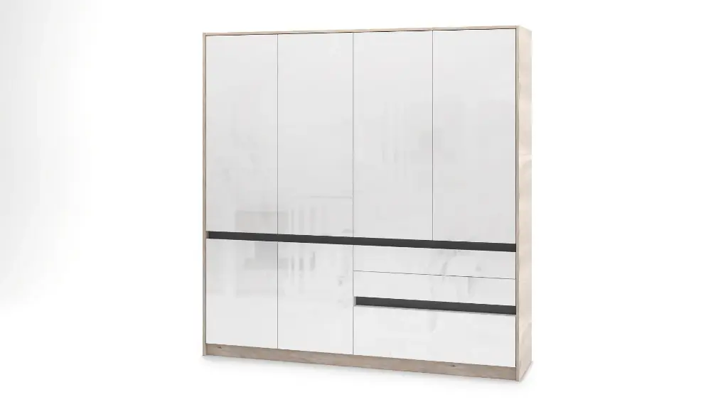 [003490] Гардероб Livorno (дъб фосил евоук + сатен, 150)