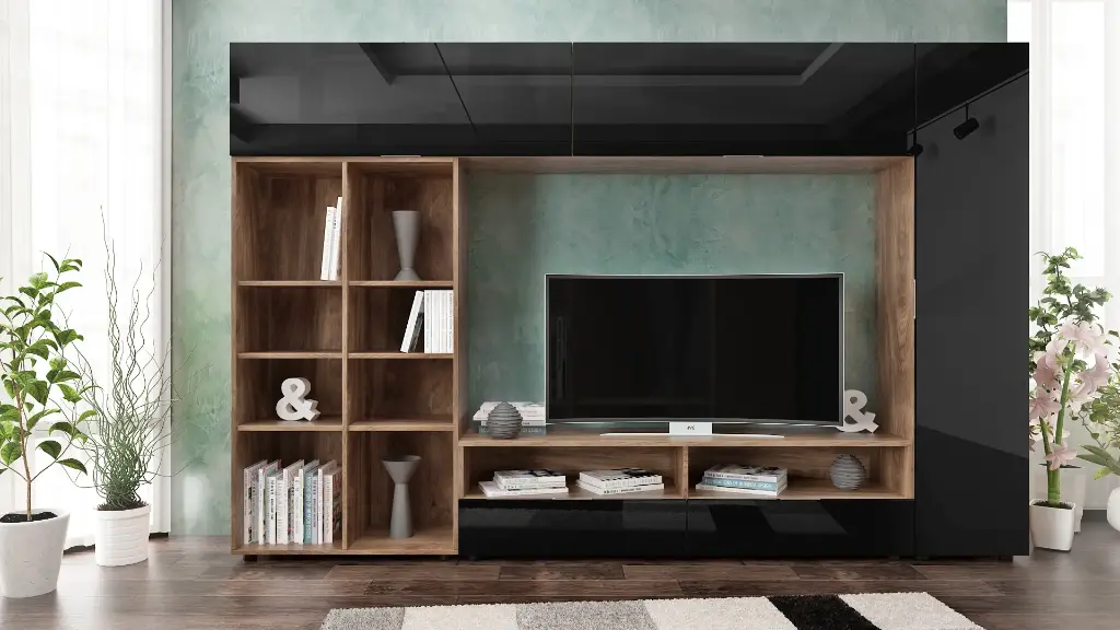 [002048] Секция Zita (brandy castello oak + black gloss MDF)