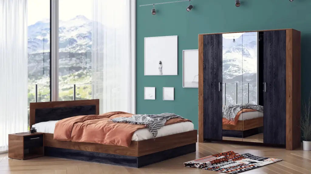 [004380] Спален комплект Bronx (brandy castello oak + carbon wood)