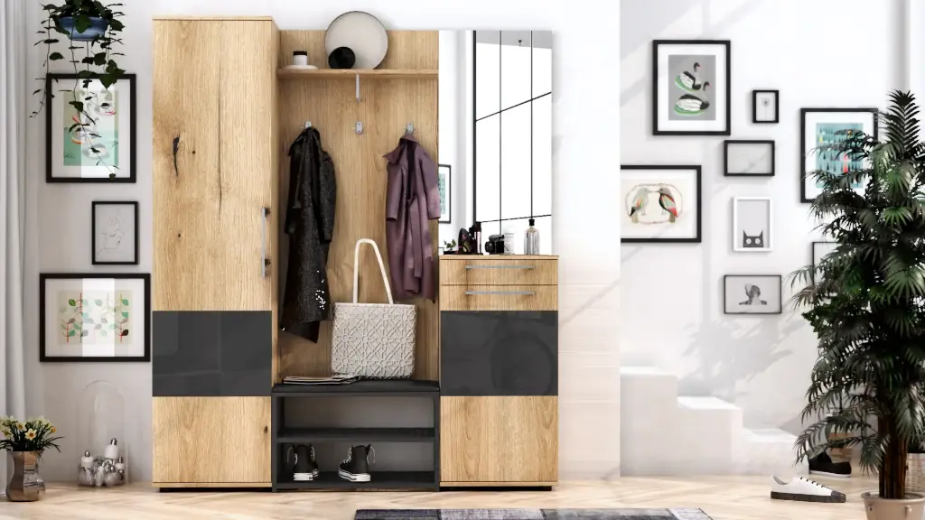 [1170] Портманто Figaro (coast evoke oak + anthracite gloss MDF)