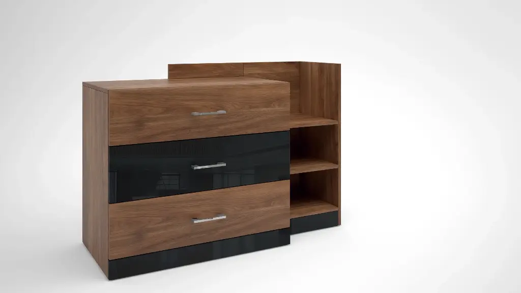 [1220] Скрин Federico (brandy castello oak + black gloss MDF)