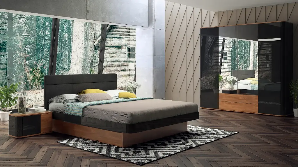 [454] Спален комплект Ronda (brandy castello oak + black gloss MDF)