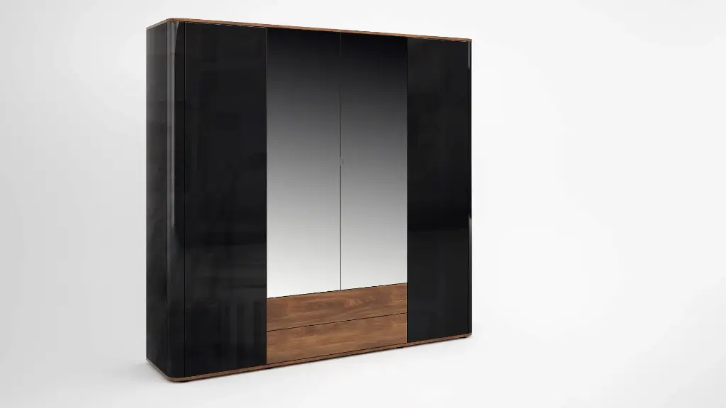 [458] Гардероб Ronda (brandy castello oak + black gloss MDF)
