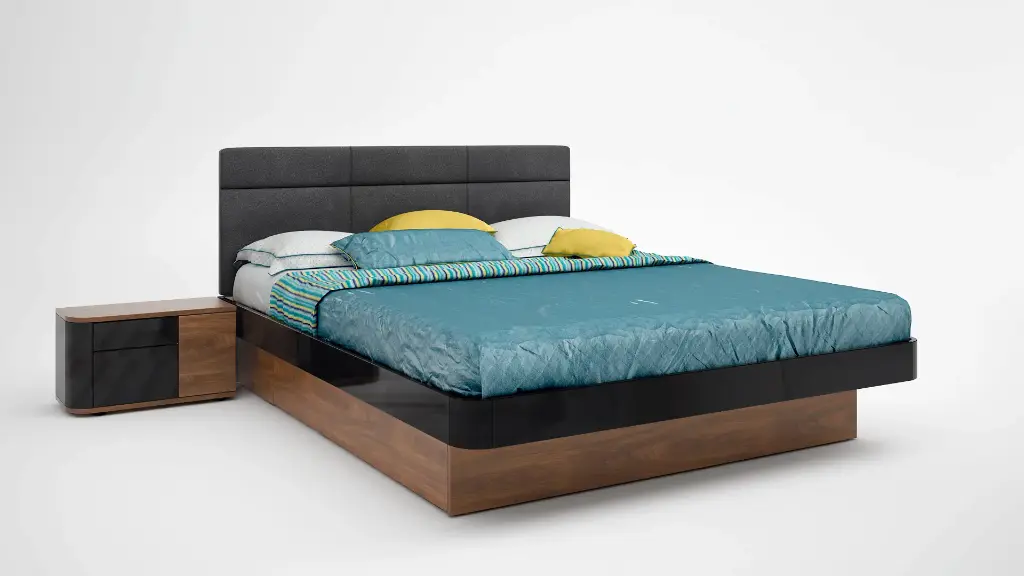 [460] Легло с нощни шкафчета Ronda (brandy castello oak + black gloss MDF)