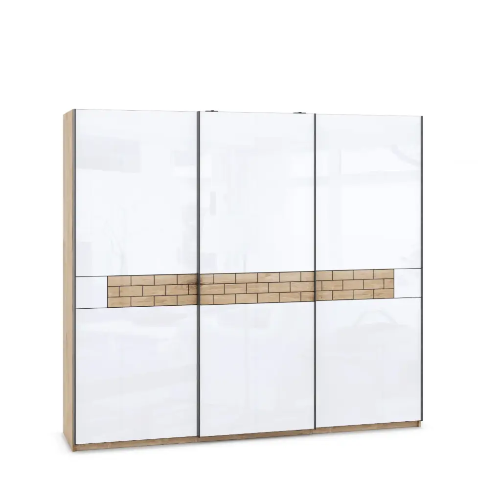 [008073] Гардероб XLine 07 (gold harbor oak + white gloss MDF, 180, V10)