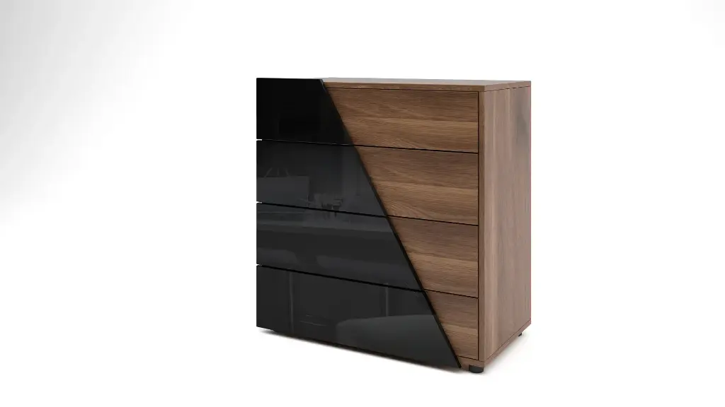 [1322] Скрин Agata (brandy castello oak + black gloss MDF)