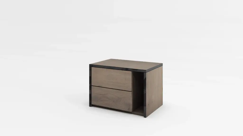 [009081] Нощно шкафче Toledo (cannolo cremona oak + black gloss MDF)