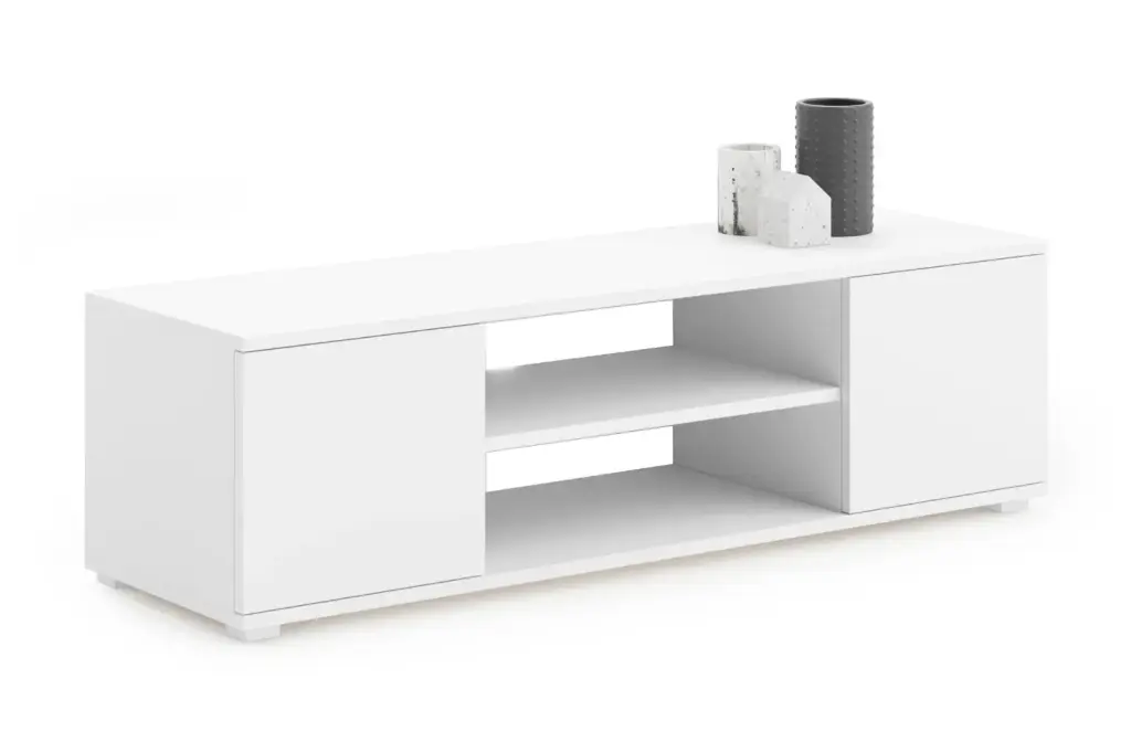 [009705] ТВ шкаф Focus с пластмасови крака 155 см бял