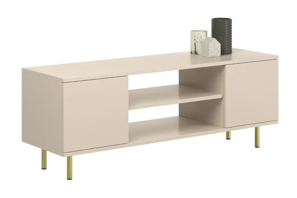[009743] ТВ шкаф Focus с метални крака, цвят кашмир (155, метални златни)