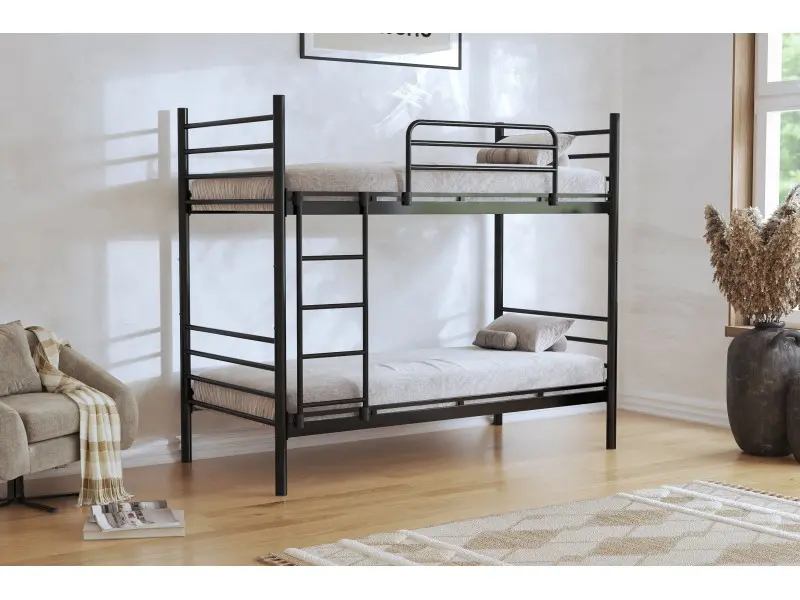 [009850] Двуетажно метално легло Фано DAMLA  (бяло)