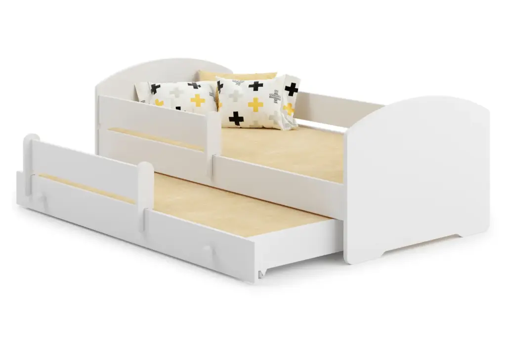 [010124] Детско двойно легло LUK II 160 х 80 с 2 матрака - бяло