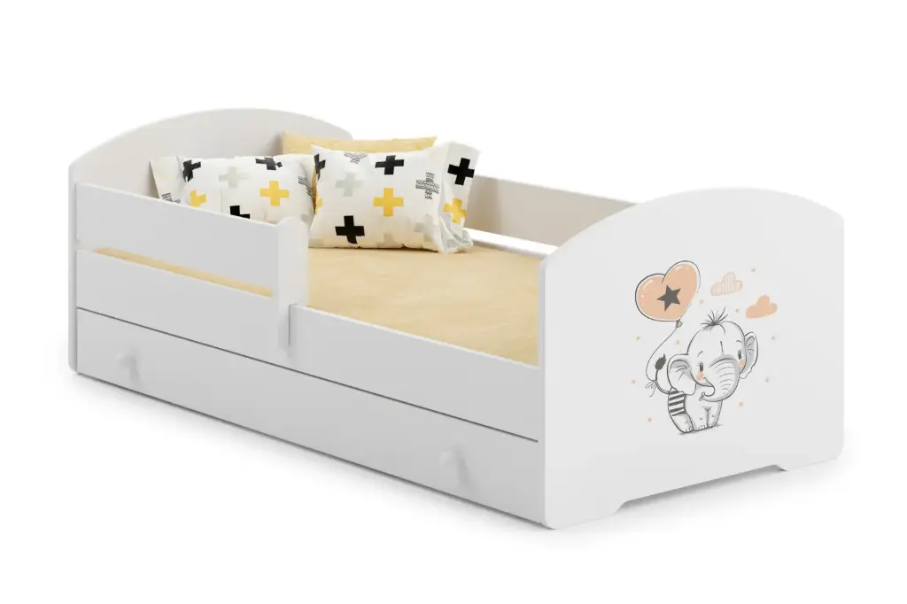 Детско легло Luk с парапет и чекмедже с различни мотиви