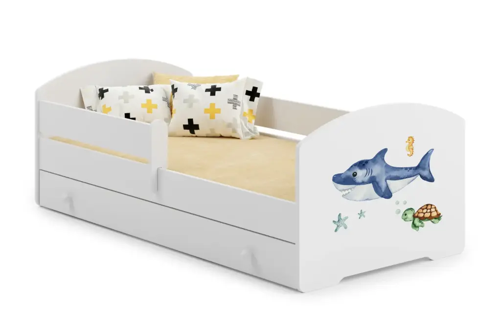 Детско легло Luk с парапет и чекмедже с различни мотиви