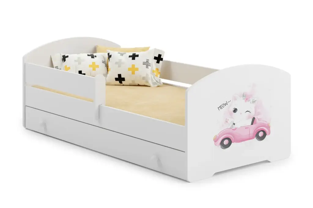 Детско легло Luk с парапет и чекмедже с различни мотиви