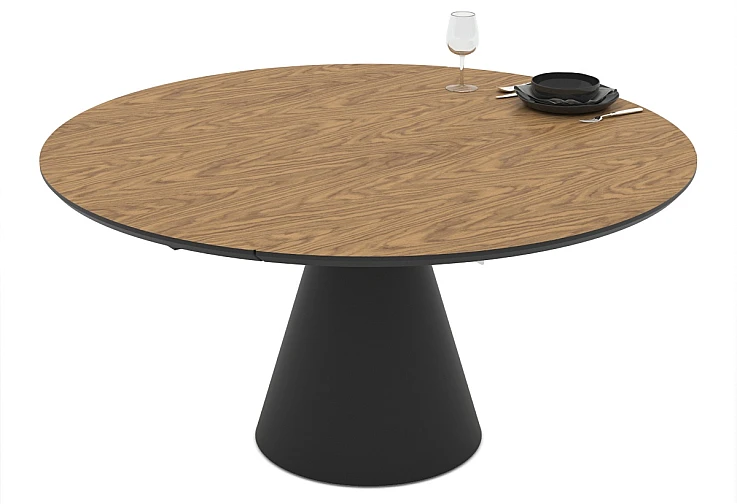 [010536] Разтегателна трапезна маса YANDAN меден дъб / черно