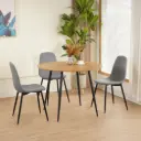 Разтегателна трапезна маса LIAM натурален дъб / черно