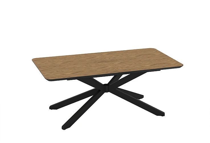 [010546] Разтегателна трапезна маса MONA черен мрамор / черна (honey castello oak)