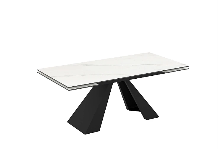 [010550] Разтегателна трапезна маса MONZA (white marble)